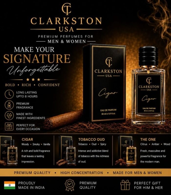 Clarkston USA Cigar EDP | Bold Woody-Smoky-Vanilla Fragrance, 30ml